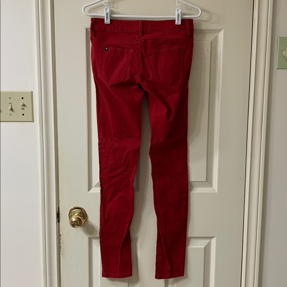 🌷3 for$25🌷Lovesick, US 3 (Juniors), Red Skinny Leg Stretchy Low Rise Jeans - Picture 4 of 8